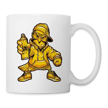 Graffiti Taube Character - Tasse - Weiß - Rechts
