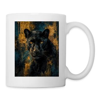 Panthère noire dorée - Mug blanc - blanc - Droite