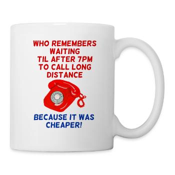 Retro Landline Cheaper Call Joke - Mug - white - Right