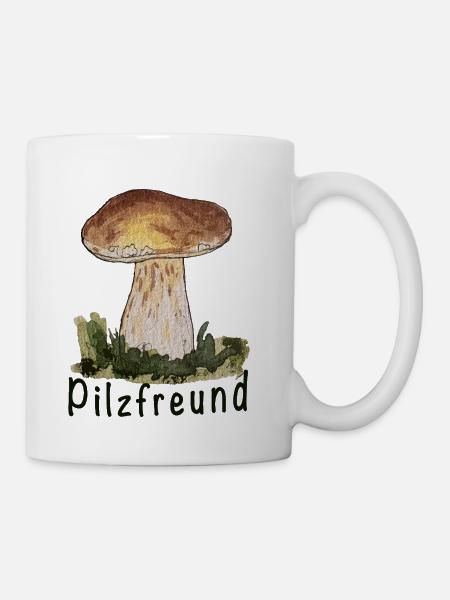 Waldpilz Aquarell - Tasse - Weiß