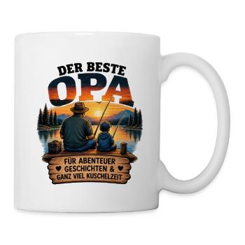 Der beste Opa Abenteuer Kuschelzeit - Tasse - Weiß - Rechts