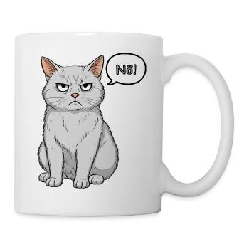 Grimmige Katze - einfach "Nö" - Tasse - Weiß - Rechts