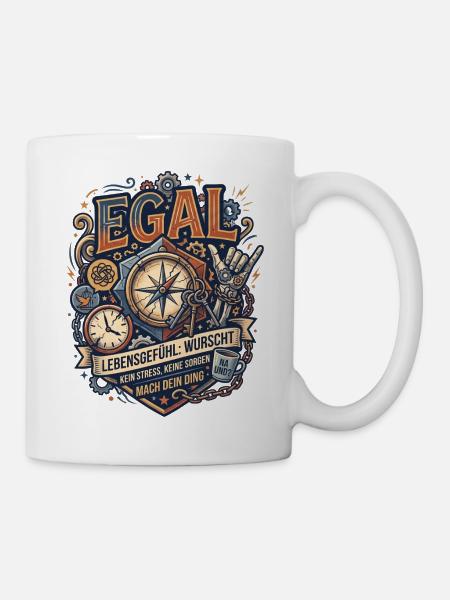 Egal Kompass Lebensgefühl - Tasse - Weiß