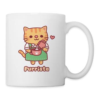 Süße Ginger Katze Barista Purrista - Tasse - Weiß - Rechts