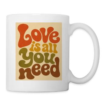 Psychedelische Liebestypografie - Tasse - Weiß - Rechts