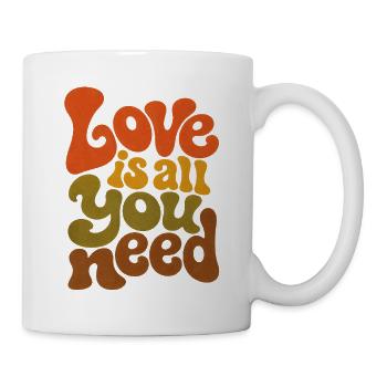 Liebe ist alles, was du brauchst Retro - Tasse - Weiß - Rechts
