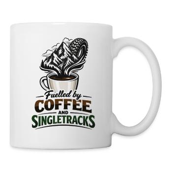 Alimenté par le café et les singletracks MTB Coffee Mugs - Mug blanc - blanc - Droite