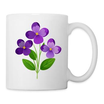 Fleurs de violettes - Mug blanc - blanc - Droite