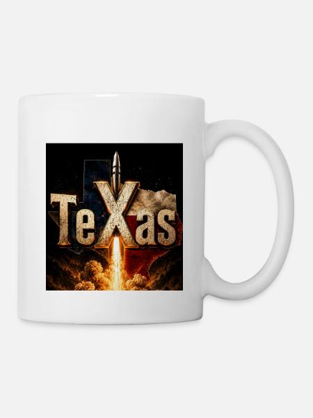 Raketenstart in Texas - Tasse - Weiß