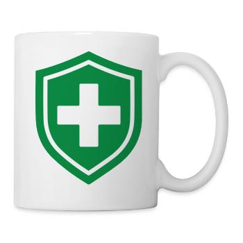 First Aid Shield Medizinische Notfallversorgung Symb - Tasse - Weiß - Rechts