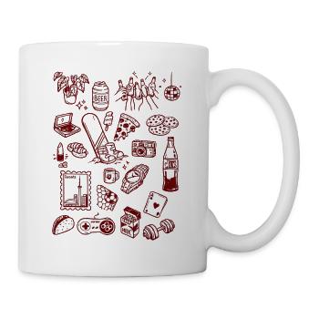 Nachtleben Snack-Doodle-Mashup - Tasse - Weiß - Rechts