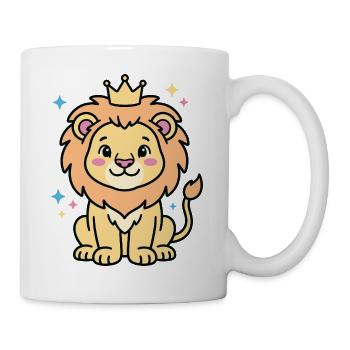 Pastel chic crowned lion cub - Mug - white - Right