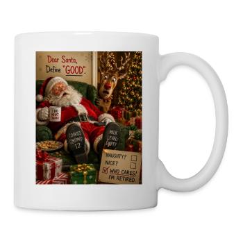 Rentner Weihnachtsmann Definiere Brav Humor Frech - Tasse - Weiß - Rechts