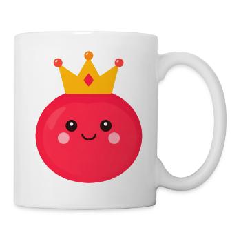 Kawaii Tomato with Crown – Sweet Queen Design - Mug - white - Right