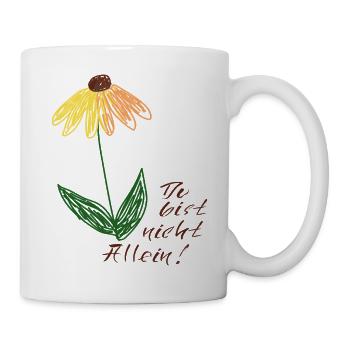 Gelbe Blume Du bist nicht Allein - Tasse - Weiß - Rechts