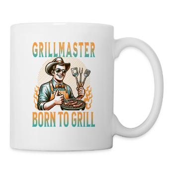 Grillmeister Geboren Zum Grillen - Tasse - Weiß - Rechts