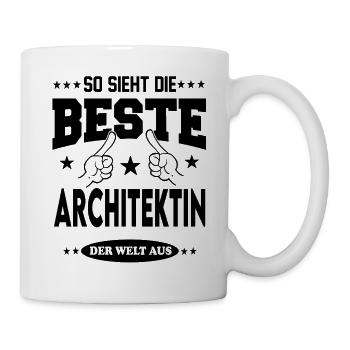 Architektin Die Beste Berufswahl Shirt Sterne - Tasse - Weiß - Rechts