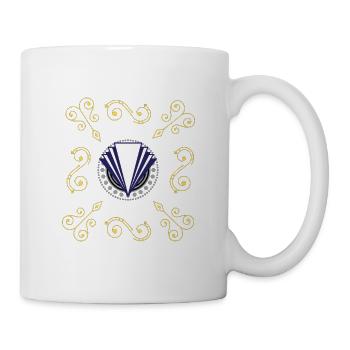 Art Deco Diamant Muster - Tasse - Weiß - Rechts