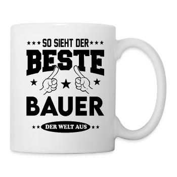 Bauer Der Beste Beruf Shirt Sterne Mann - Tasse - Weiß - Rechts