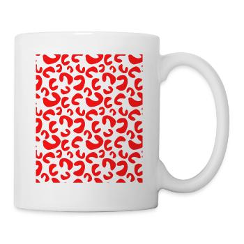 Rotes Kurvenmuster - Tasse - Weiß - Rechts