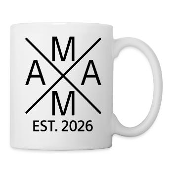 Mama 2026 Est 2026 Geburt Baby - Tasse - Weiß - Rechts
