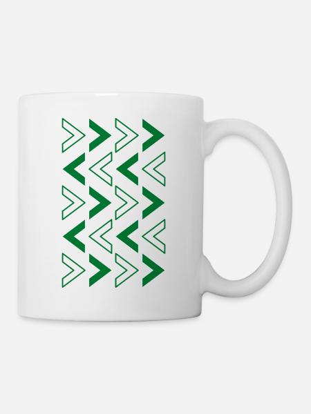 Grünes Geometrie-Muster - Tasse - Weiß