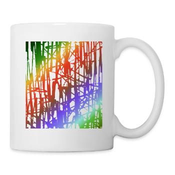 Regenbogen Liniengewitter - Tasse - Weiß - Rechts