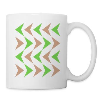 Zickzack-Kontrast Muster - Tasse - Weiß - Rechts