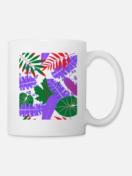 Tropische Blattfarben Fusion - Tasse - Weiß