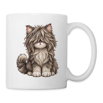 Wollige Katzenmähne - Tasse - Weiß - Rechts