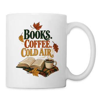 Books Coffee Cold Air - Herbst für Buchfans - Tasse - Weiß - Rechts