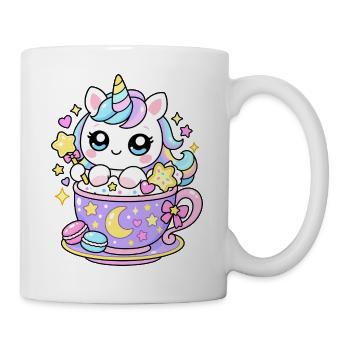 Pastell-Einhorn im Zauberbecher - Tasse - Weiß - Rechts