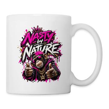 Nasty by Nature Graffiti-Affe - Tasse - Weiß - Rechts