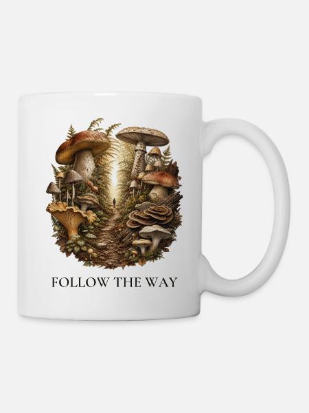 Folge dem Weg, Mushroom Forest T-Shirt - Tasse - Weiß