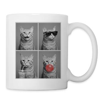 Katzen orange Tabby Katze - Tasse - Weiß - Rechts