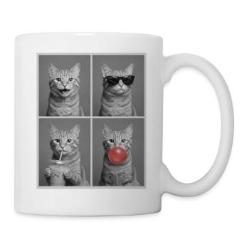Katzen orange Tabby Katze - Tasse - Weiß - Rechts