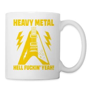 Heavy Metal Hell yes Gitarrenkunst - Tasse - Weiß - Rechts