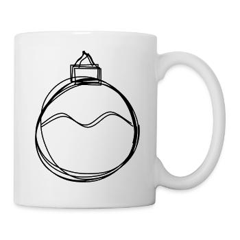 Christbaumkugel handgezeichnet - Tasse - Weiß - Rechts