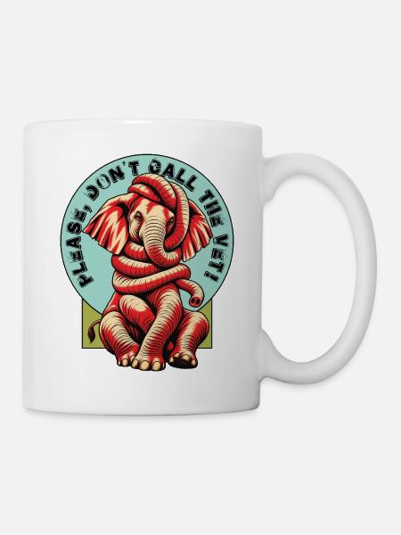 Verknoteter Elefant - Tasse - Weiß
