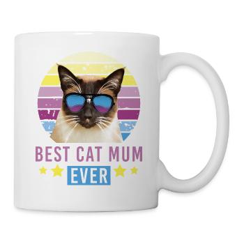 Best Cat Mum Ever Siam Katze Mama Mutter Katzenlie - Tasse - Weiß - Rechts
