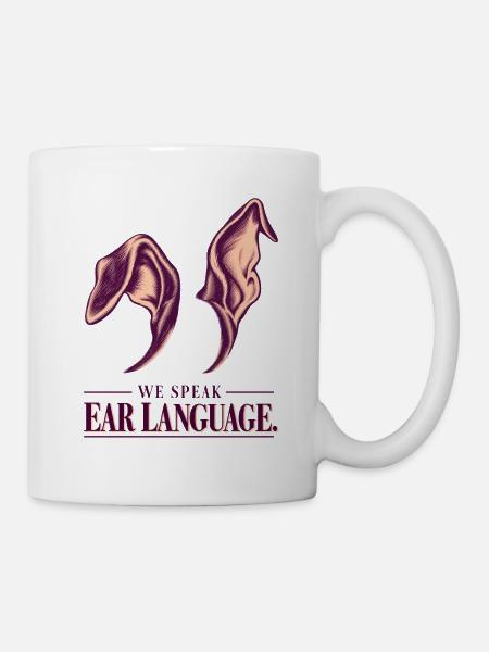 Windhund-Ohrsprache-Rettungshemd - Tasse - Weiß