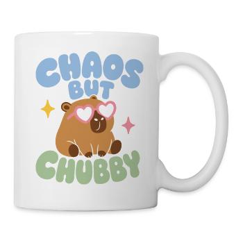 Capybara mit Herzbrille – Chaos But Chubby - Tasse - Weiß - Rechts