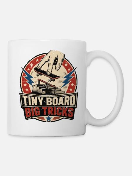  Backprint: Fingerboard Fingerboarding Skateboard - Tasse - Weiß