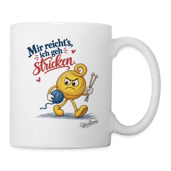 Mir reicht’s, ich geh stricken! - Woolicon - Tasse - Weiß - Rechts
