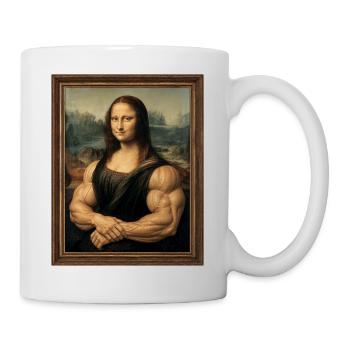 Die muskulöse Mona Lisa - Tasse - Weiß - Rechts