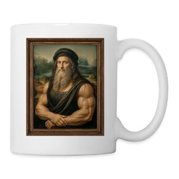 Muskulöser Da Vinci - Tasse - Weiß - Rechts