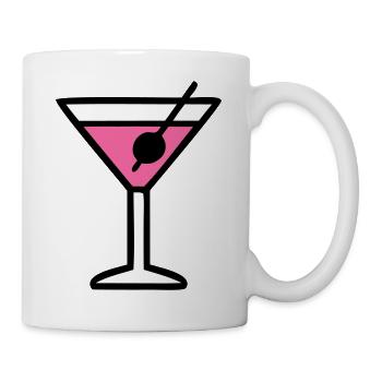 Pinkes Cocktail Glas Icon - Tasse - Weiß - Rechts