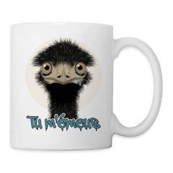 TU M'ÉMUS (Vogel, Emotion) - Tasse - Weiß - Rechts