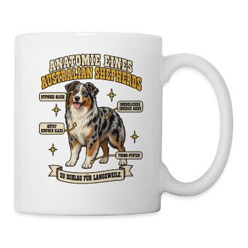 Anatomie eines Australian Shepherds - Tasse - Weiß - Rechts