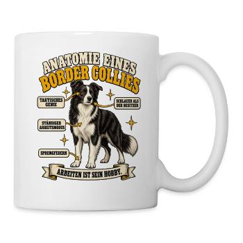 Anatomie eines Border Collies - Tasse - Weiß - Rechts